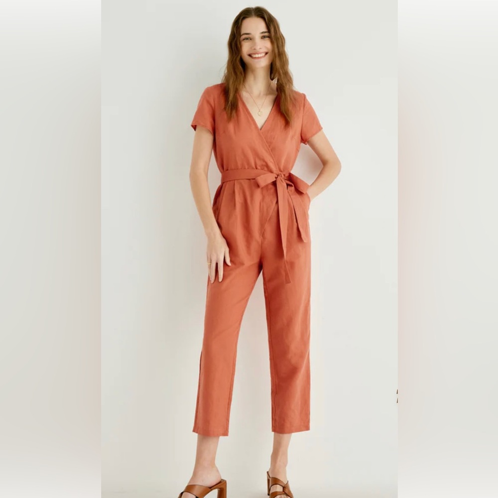 NWT Linen/Cotton Jumpsuit with Side Tie